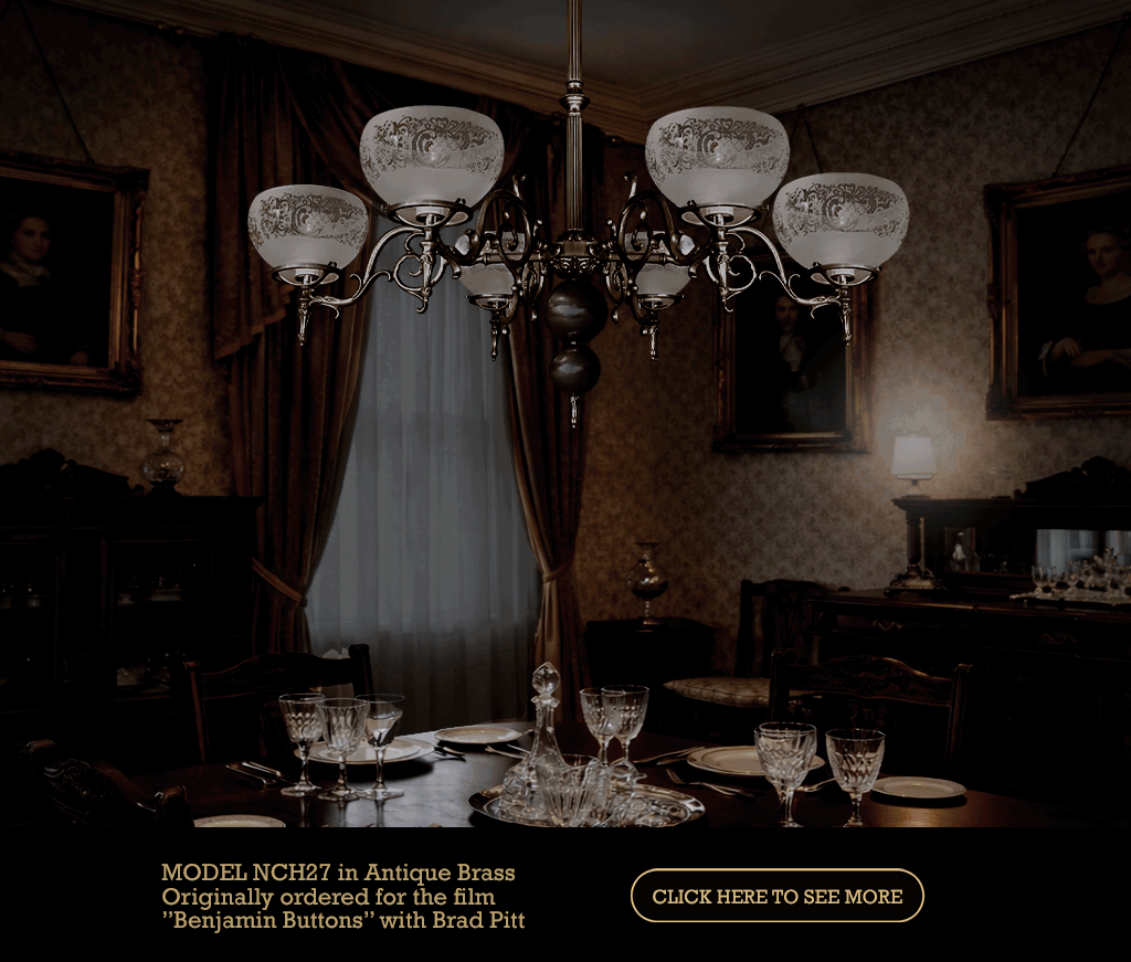 NCH27 a vintage antique Victorian style hand crafted ceiling lighting fixture chandelier in antique brass 